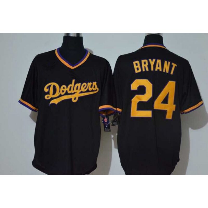686398e8dde41_1 Youth Los Angeles Dodgers #24 Kobe Bryant Black Throwback Cool Base Stitched Jersey