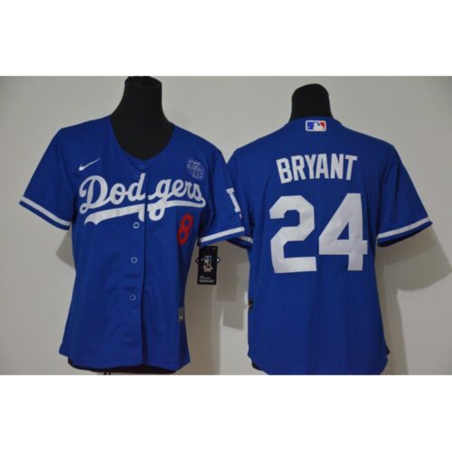 686398f3c9477_1 Youth Los Angeles Dodgers Front #8 Back #24 Kobe Bryant Blue With KB Patch Cool Base Stitched MLB Jersey