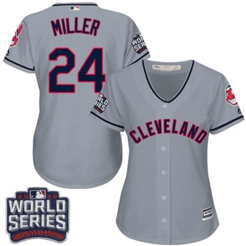 68639924baf92_1 indians #24 Andrew Miller Grey 2016 World Series Bound Women's Road Stitched MLB Jersey