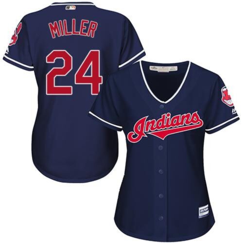 6863992a466b2_1 indians #24 Andrew Miller Navy Blue Women's Alternate Stitched MLB Jersey