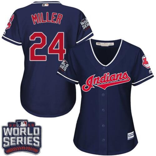 6863992d236e6_1 indians #24 Andrew Miller Navy Blue 2016 World Series Bound Women's Alternate Stitched MLB Jersey