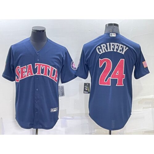 6863993f4ef26_1 Men's Seattle Mariners #24 Ken Griffey Navy Cool Base Stitched jersey