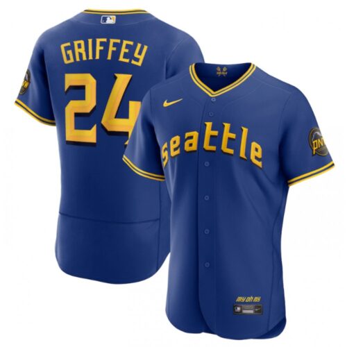 6863994291029_1 Men's Seattle Mariners #24 Ken Griffey Jr. Royal 2023 City Connect Flex Base Stitched Jersey