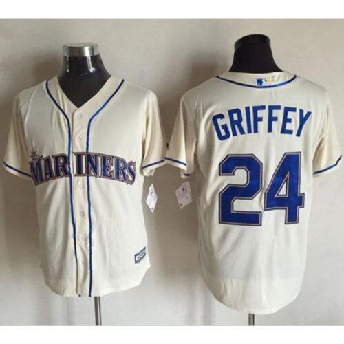 6863995a81afd_1 Mariners #24 Ken Griffey Cream New Cool Base Stitched MLB Jersey