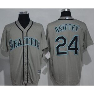 6863996e9257d_1 Mariners #24 Ken Griffey Grey New Cool Base Stitched MLB Jersey