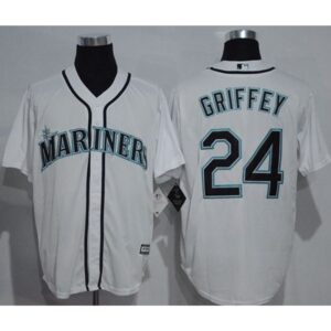6863997fab6ca_1 Mariners #24 Ken Griffey White New Cool Base Stitched MLB Jersey