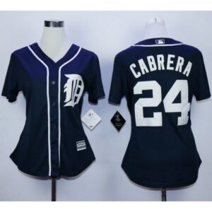 686399ab13cc1_1 Tigers #24 Miguel Cabrera Navy Blue Women's Fashion Stitched MLB Jersey