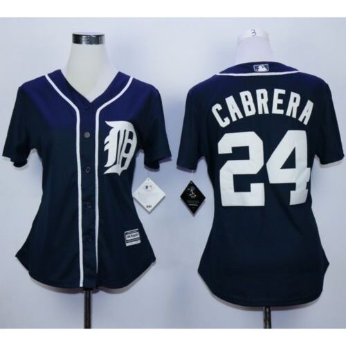 686399ab13cc1_1 Tigers #24 Miguel Cabrera Navy Blue Women's Fashion Stitched MLB Jersey