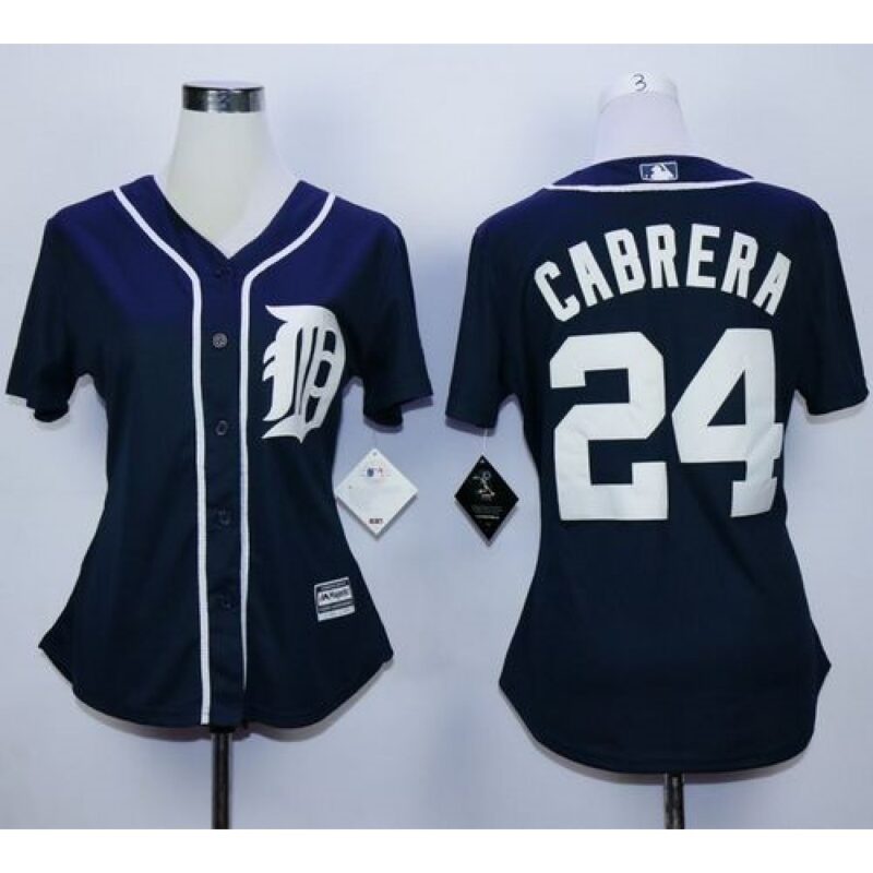 686399ab13cc1_1 Tigers #24 Miguel Cabrera Navy Blue Women's Fashion Stitched MLB Jersey