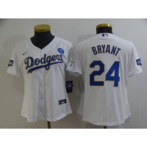 686399cab830d_1 Women's Los Angeles Dodgers Front #8 Back #24 Kobe Bryant White Gold Championship Cool Base Stitched Jersey(Run Small)