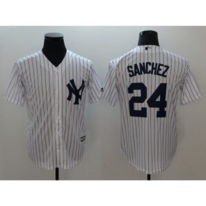 68639a07ee42a_1 Men's New York Yankees #24 Gary Sanchez White Cool Base Stitched MLB Jersey