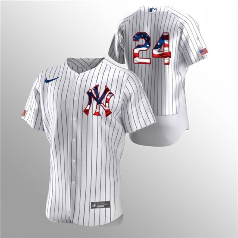 68639a0f2c339_1 Men's New York Yankees #24 Gary Sanchez White 2020 Stars & Stripes Flex Base Stitched Jersey
