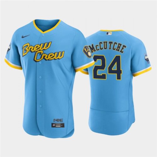 68639a26a75da_1 Men's Milwaukee Brewers #24 Andrew McCutchen Powder Blue 2022 City Connect Flex Base Stitched MLB Jersey