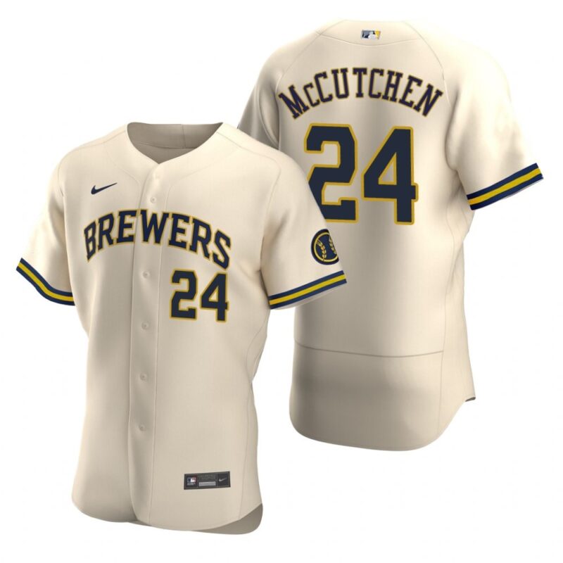 68639a30cdb4a_1 Men's Milwaukee Brewers #24 Andrew McCutchen Cream Flex Base Stitched MLB Jersey