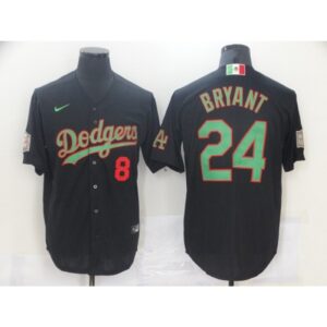 68639a6520fcb_1 Men's Los Angeles Dodgers Front #8 Back #24 Kobe Bryant Black Green Mexico World Series Stitched Jersey