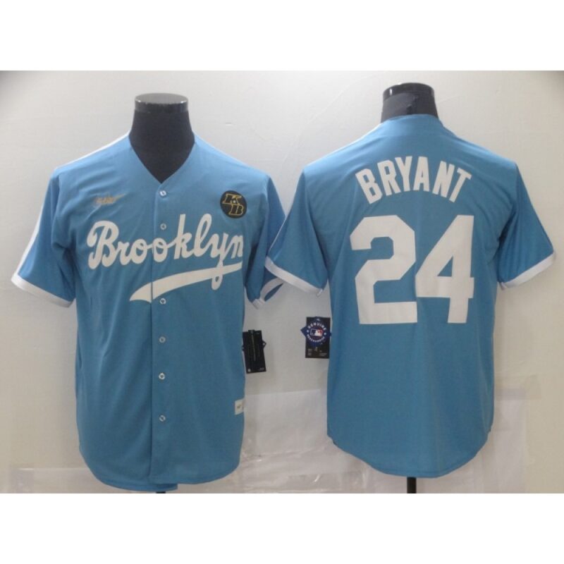 68639a6f9d91f_1 Men's Brooklyn Dodgers #24 Kobe Bryant Light Blue Stitched Jersey