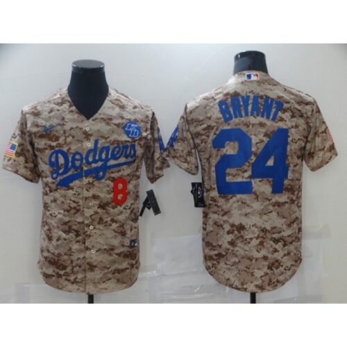 68639a7e0b706_1 Men's Los Angeles Dodgers Front #8 Back #24 Kobe Bryant With KB Patch 2021 Camo Cool Base Stitched Baseball Jersey