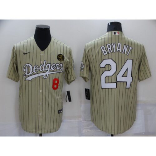 68639a81796ef_1 Men's Los Angeles Dodgers Front #8 Back #24 Kobe Bryant Cream With KB Patch Cool Base Stitched Jersey