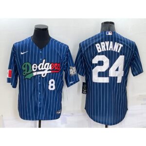 68639a9815ff7_1 Men's Los Angeles Dodgers Front #8 Back #24 Kobe Bryant Navy Mexico World Series Cool Base Stitched Baseball Jersey