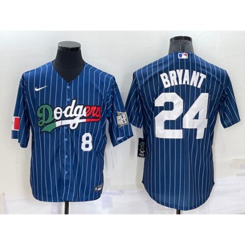 68639a9815ff7_1 Men's Los Angeles Dodgers Front #8 Back #24 Kobe Bryant Navy Mexico World Series Cool Base Stitched Baseball Jersey