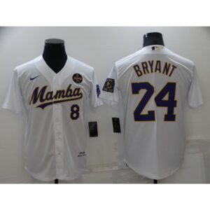 68639addd9cd7_1 Men's Los Angeles Dodgers Front #8 Back #24 Kobe Bryant 'Mamba' White Cool Base Stitched Jersey