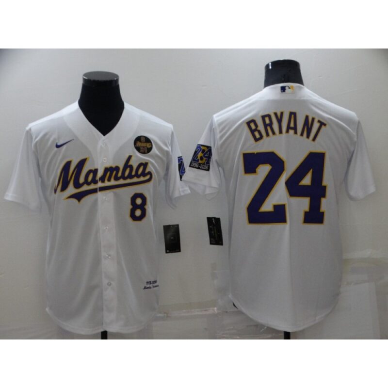 68639addd9cd7_1 Men's Los Angeles Dodgers Front #8 Back #24 Kobe Bryant 'Mamba' White Cool Base Stitched Jersey
