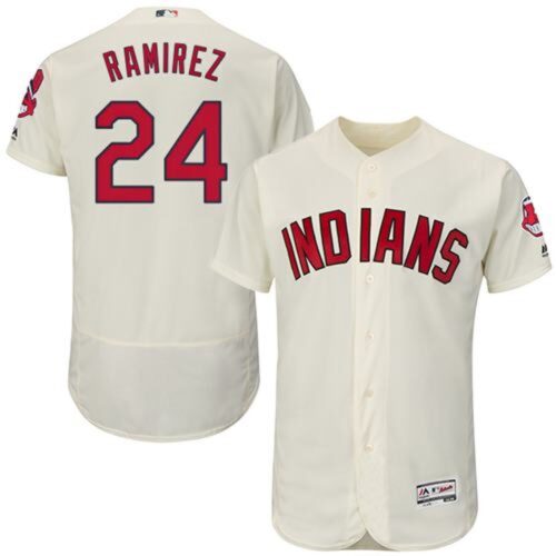 68639b1af416d_1 indians #24 Manny Ramirez Cream Flexbase Authentic Collection Stitched MLB Jersey