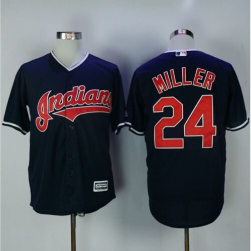 68639b3212b49_1 indians #24 Andrew Miller Navy Blue New Cool Base Stitched MLB Jersey