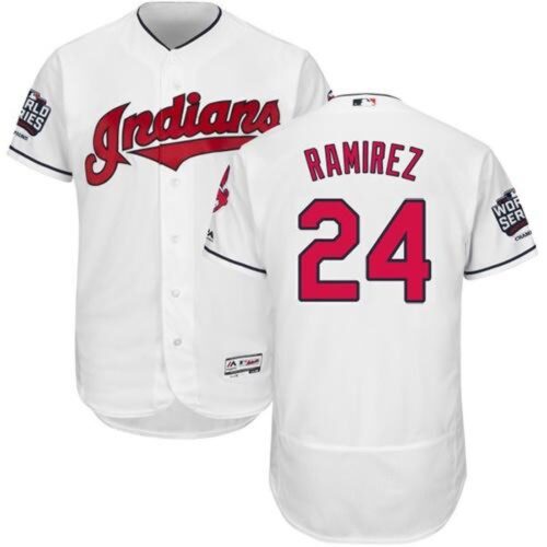 68639b5669aed_1 indians #24 Manny Ramirez White Flexbase Authentic Collection 2016 World Series Bound Stitched MLB Jersey