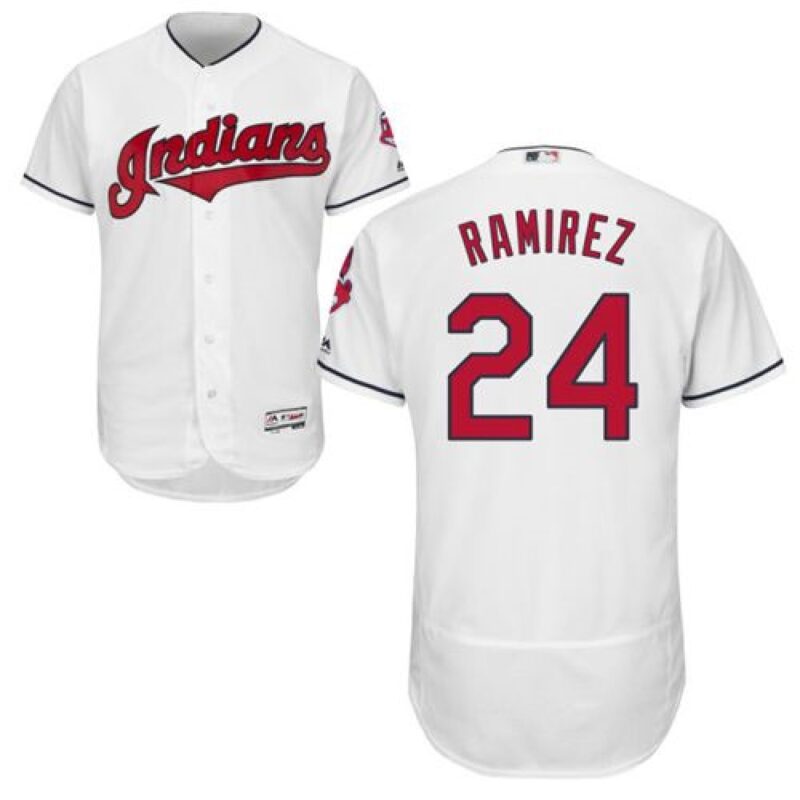 68639b59b07b5_1 indians #24 Manny Ramirez White Flexbase Authentic Collection Stitched MLB Jersey