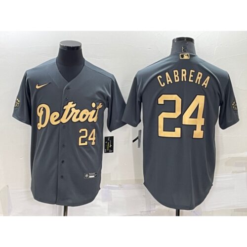 68639b63c9084_1 Men's Detroit Tigers #24 Miguel Cabrera 2022 All-star Charcoal Cool Base Stitched Jersey