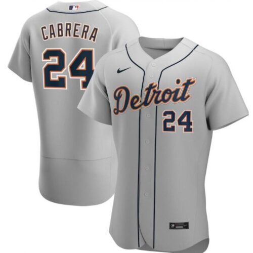 68639b6aa6df8_1 Men's Detroit Tigers #24 Miguel Cabrera Grey Flex Base Stitched Jersey