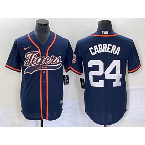 68639b74ba532_1 Men's Detroit Tigers #24 Miguel Cabrera Navy Cool Base Stitched Baseball Jersey