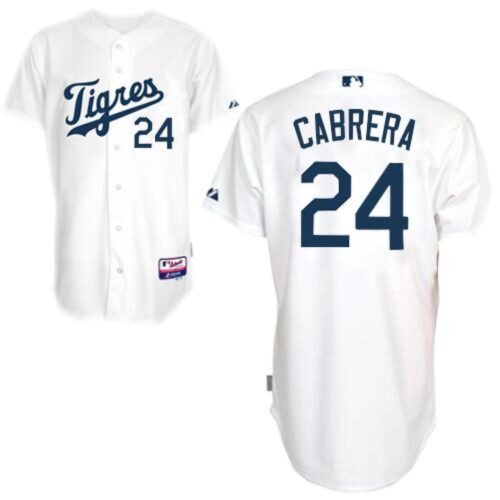 68639bcc6c64c_1 Tigers #24 Miguel Cabrera White Home"Los Tigres" Stitched MLB Jersey
