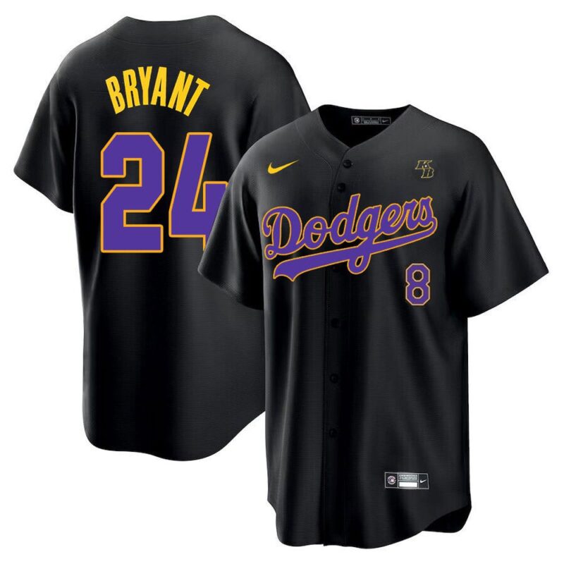 68639bdd4a896_1 Men's Los Angeles Dodgers Front #8 Back #24 Kobe Bryant Throwback Black With KB Patch Cool Base Stitched Jersey