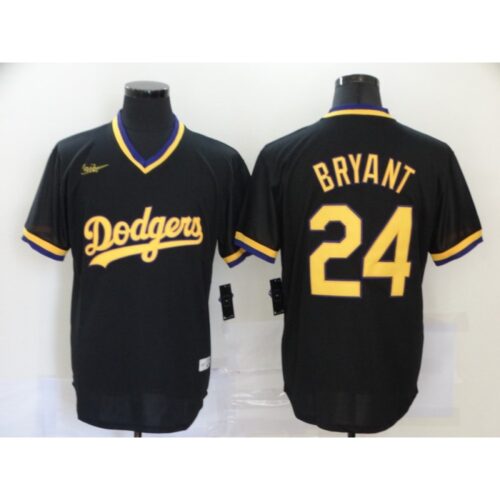68639be0a3402_1 Men's Los Angeles Dodgers #24 Kobe Bryant Black KB Patch Cool Base Stitched Jersey