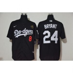 68639be416f7b_1 Men's Los Angeles Dodgers Front #8 Back #24 Kobe Bryant Black 2020 KB Patch Cool Base Stitched Jersey