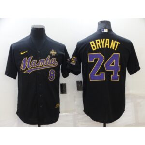 68639be75c009_1 Men's Los Angeles Dodgers Front #8 Back #24 Kobe Bryant Black 'Mamba' Throwback With KB Patch Cool Base Stitched Jersey
