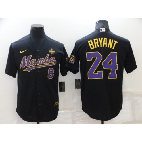 68639be75c009_1 Men's Los Angeles Dodgers Front #8 Back #24 Kobe Bryant Black 'Mamba' Throwback With KB Patch Cool Base Stitched Jersey