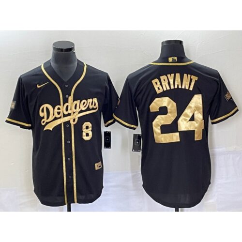 68639bead13f8_1 Men's Los Angeles Dodgers Front #8 Back #24 Kobe Bryant Black Gold Cool Base Stitched Baseball Jersey