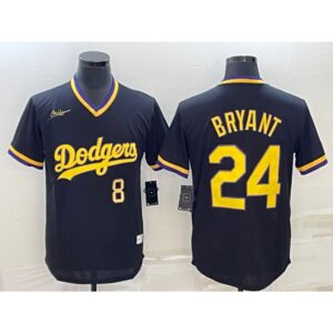 68639bee196ac_1 Men's Los Angeles Dodgers Front #8 Back #24 Kobe Bryant Black Gold Stitched Jersey