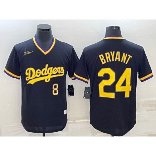 68639bee196ac_1 Men's Los Angeles Dodgers Front #8 Back #24 Kobe Bryant Black Gold Stitched Jersey