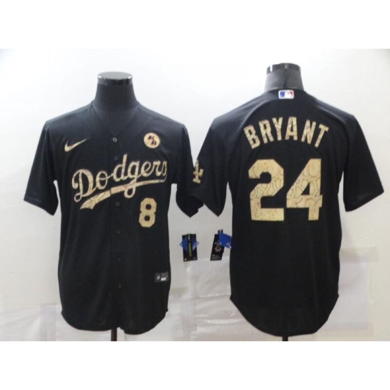 68639bf831d19_1 Men's Los Angeles Dodgers Front #8 Back #24 Kobe Bryant With KB Patch Black Cool Base Stitched Jersey