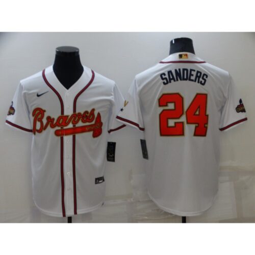68639c5690b1e_1 Men's Atlanta Braves #24 Deion Sanders 2022 White/Gold World Series Champions Program Cool Base Stitched Baseball Jersey