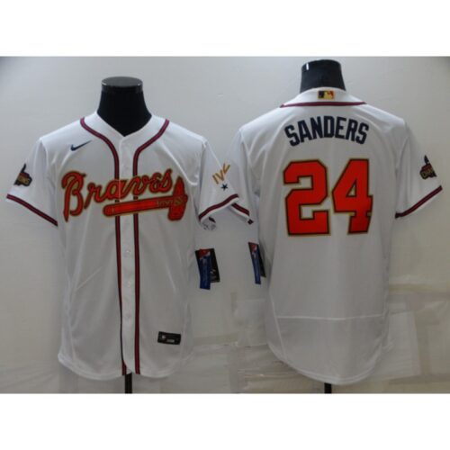 68639c59e0fa1_1 Men's Atlanta Braves #24 Deion Sanders 2022 White/Gold World Series Champions Program Flex Base Stitched Baseball Jersey