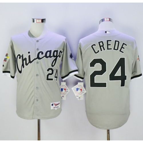 68639cbeef205_1 White Sox #24 Joe Crede Grey 2005 World Series Stitched MLB Jersey