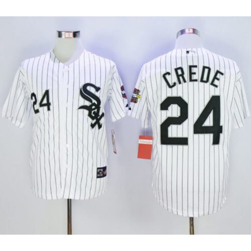 68639cc5d422d_1 White Sox #24 Joe Crede White Throwback Stitched MLB Jersey