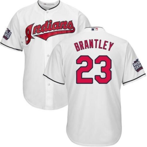 68639d43ad514_1 indians #23 Michael Brantley White Cool Base 2016 World Series Bound Stitched Youth MLB Jersey