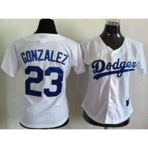 68639d9670967_1 Dodgers #23 Adrian Gonzalez White Women's Fashion Stitched MLB Jersey