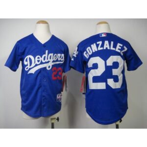 68639d996a921_1 Dodgers #23 Adrian Gonzalez Blue Cool Base Stitched Youth MLB Jersey